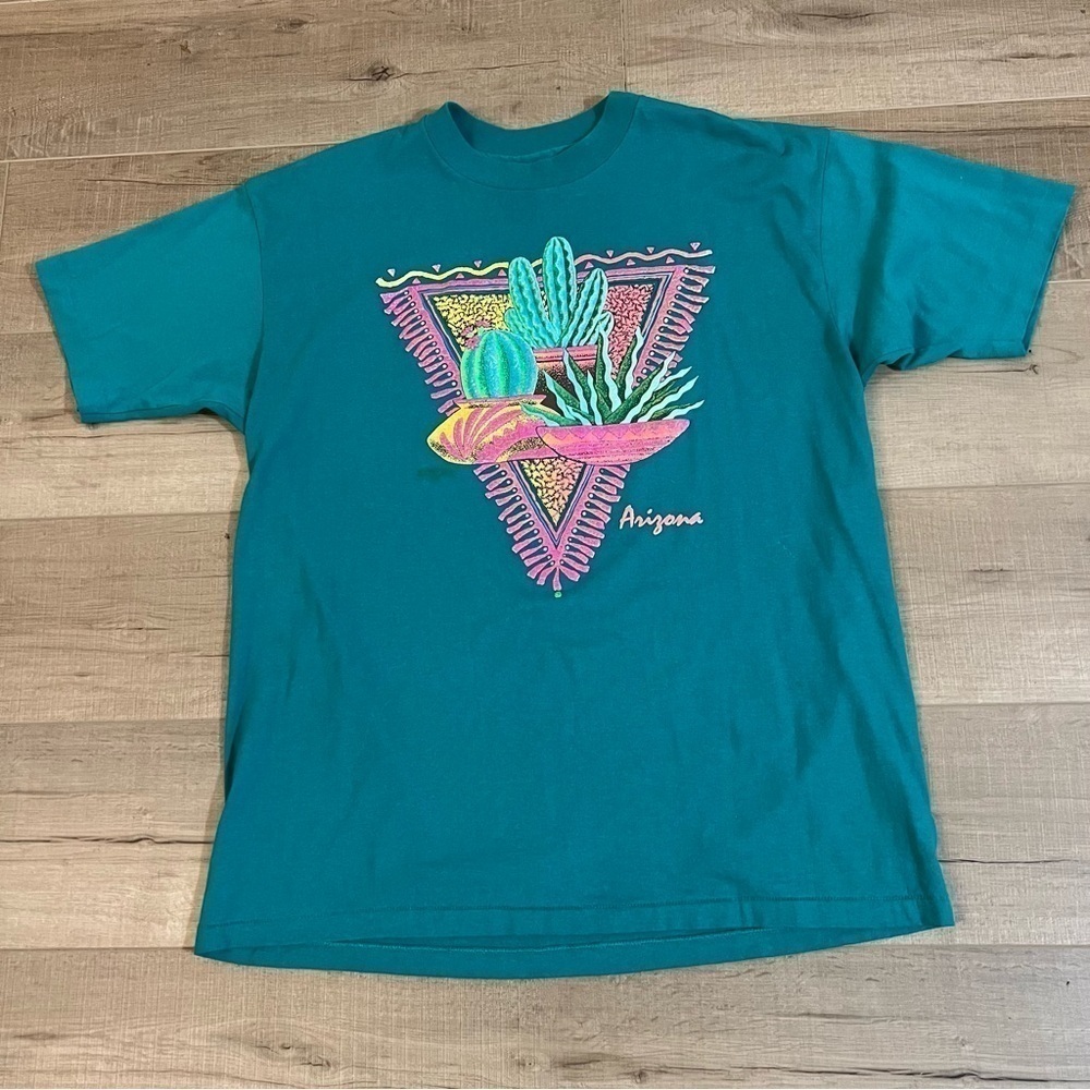 Vintage 1992 T-ARIZONA (XL) T-Shirt CACTUS Single Stitch Made USA